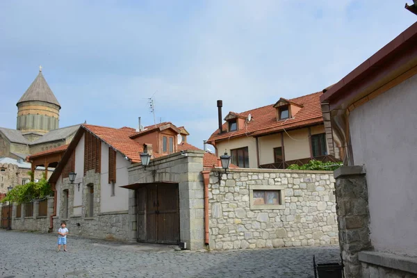 Cáucaso Geórgia Mtskheta Viajar Cidade Velha Construindo Pavimentação — Fotografia de Stock