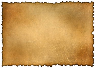 Arka plan, eski sararmış ve izole beyaz bir arka plan üzerinde kağıt lekeli