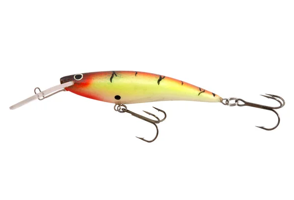 Isca Pesca Wobbler Isolado Fundo Branco — Fotografia de Stock