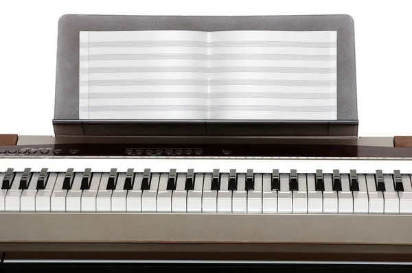 Чорно Білі Електричні Клавіші Піаніно — стокове фото