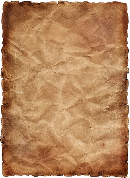 Vecchio foglio di carta ingiallito e macchiato — Foto Stock