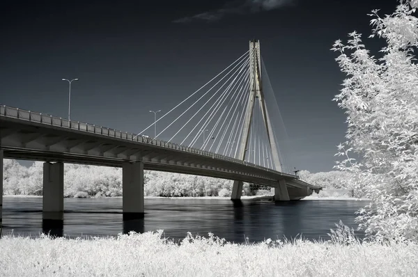 View of the bridge, infrared picture — Stock Photo, Image