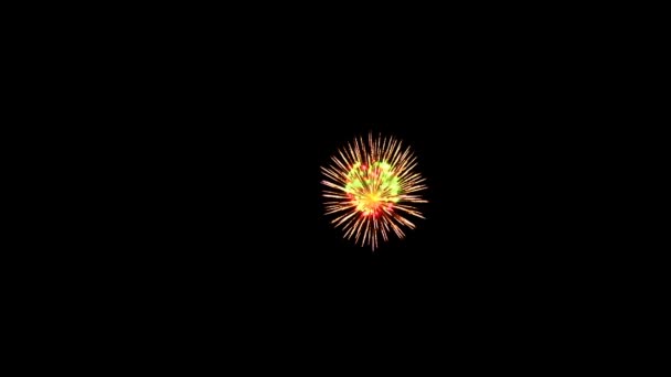 Festliches Einzelfeuerwerk am Nachthimmel — Stockvideo