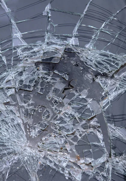 Broken car front windshield glass — Stock Photo, Image