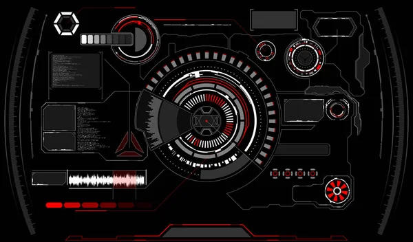 Bilimkurgu Fütüristik Parlak HUD Ekranı. Vitrual Gerçeklik Teknolojisi Ekranı