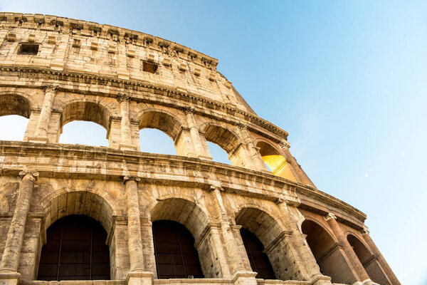 Roman colosseo details, popular destination in italy europe