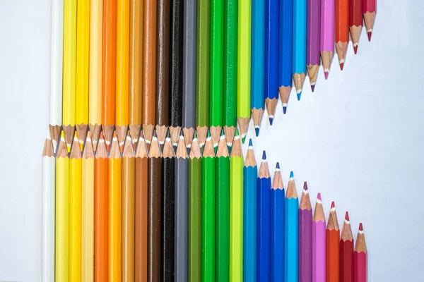 Veel Kleurrijke Pennen Verschillende Regelingen — Stockfoto