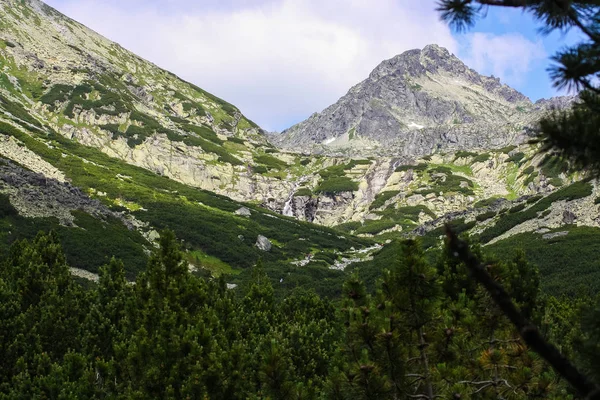 Panoráma Zöld Beskid Hegység Magas Tátra Vízesések — Stock Fotó