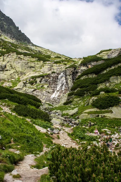 Panoramă Din Munții Verzi Beskid Tatra Înaltă Lac Cascade — Fotografie, imagine de stoc