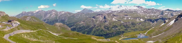 Panorama Alp Rakousko Grossglockner High Alpine Road Ledovce Hory Vodopády — Stock fotografie