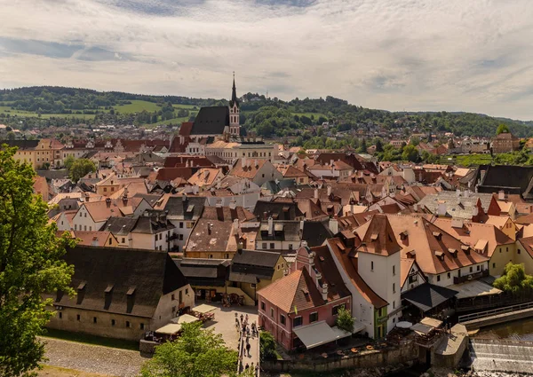 Weergave Van Unesco World Heritage Stad Cesky Krumlov Tsjechië Met — Stockfoto