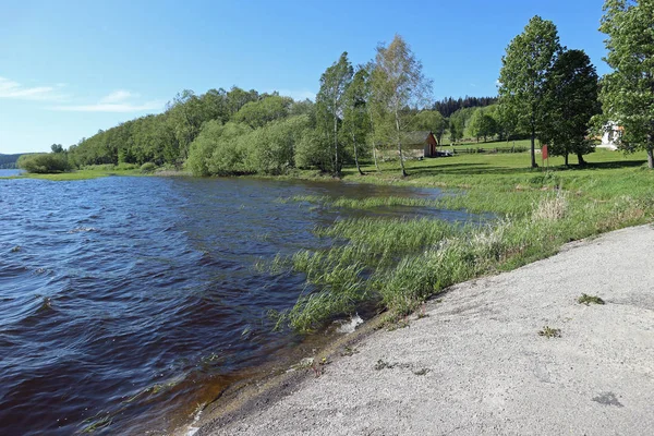 Panorama Zbiornikiem Lipno Wełtawy Granicy Czech Austrii Łąk Lasów — Zdjęcie stockowe