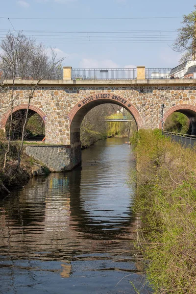 Híd Lipcsei Karl Heine Csatornában Városközpont Lindenauer Kikötő Között Híd — Stock Fotó