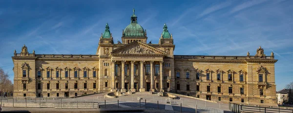 Panorama of the Federal Administrative Court Leipzig - Germany at blue sk