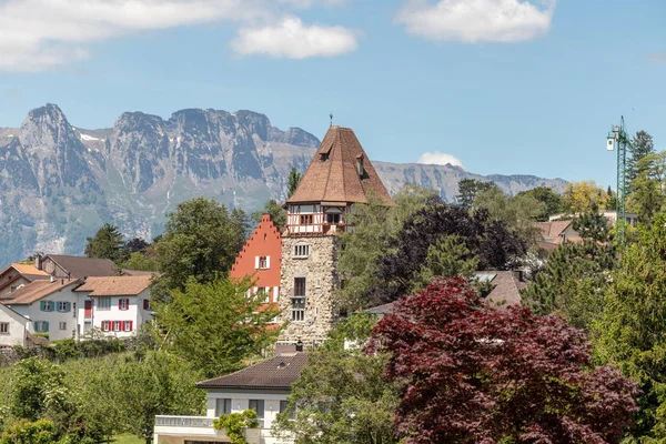 Beautiful Historic Buildings Churches Vaduz Liechtenstein Europe — Stock Photo, Image