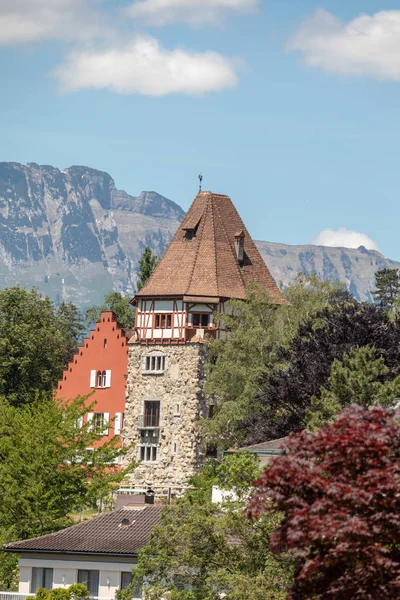 Hermosos Edificios Históricos Iglesias Vaduz Liechtenstein Europa — Foto de Stock
