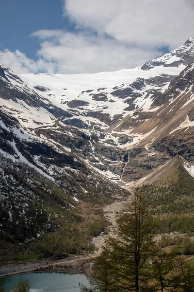 Pohled Panorama Hor Kolem Alp Gruem Bernina Massif Palue Gletzscher — Stock fotografie