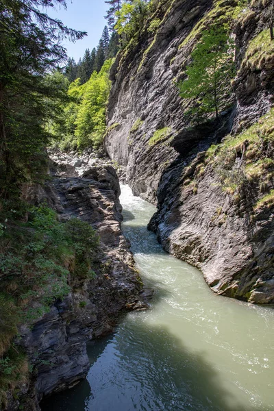 View Wild River Gorge Swiss Alps — Stock Photo, Image