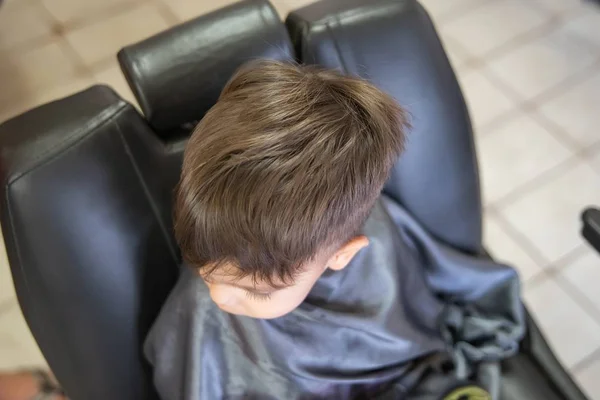 Cute Baby Boy Toddler Cutting Hair — Stock Photo, Image