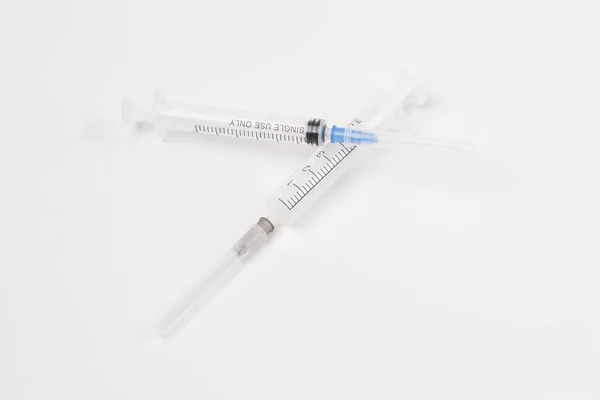 Medical Syringe White Isolated Background Empty Medical Syringe White Isolated — Stock Photo, Image