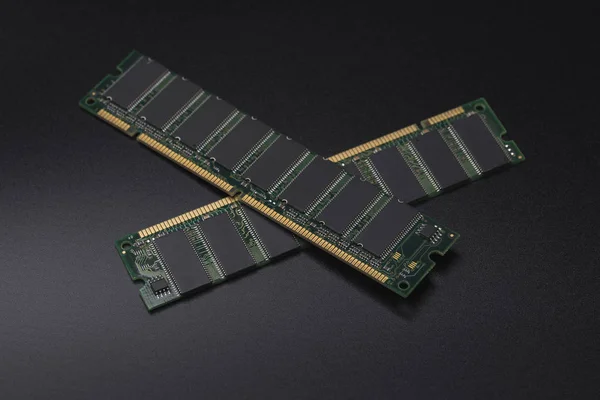 RAM chip. Memory module. Computer memory. PC assembly.