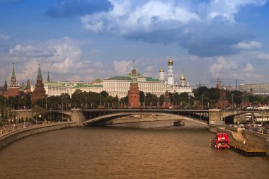 Moskova Kremlin ve nehir sabah. Sabah ın erken saatlerinde. Kremlin. Rusya.