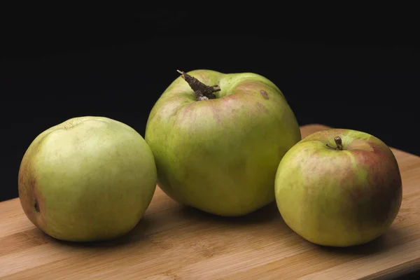 Des Pommes Mûres Pomme Verte Mûre Pommes Vertes Juteuses Poire — Photo