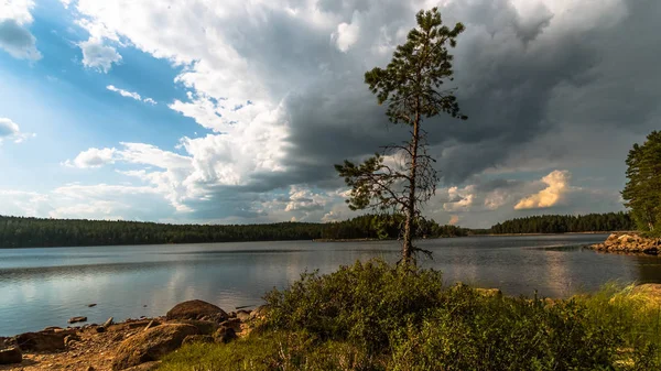 changing weather near by a lake in Sweden
