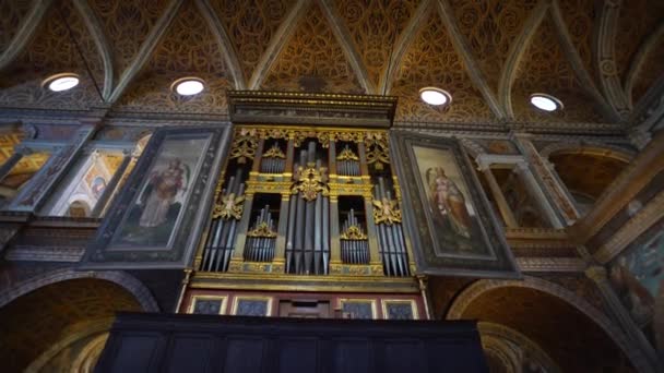 Milan Italy 2019 Ancient Organ Church San Maurizio 16Th Century — Vídeos de Stock