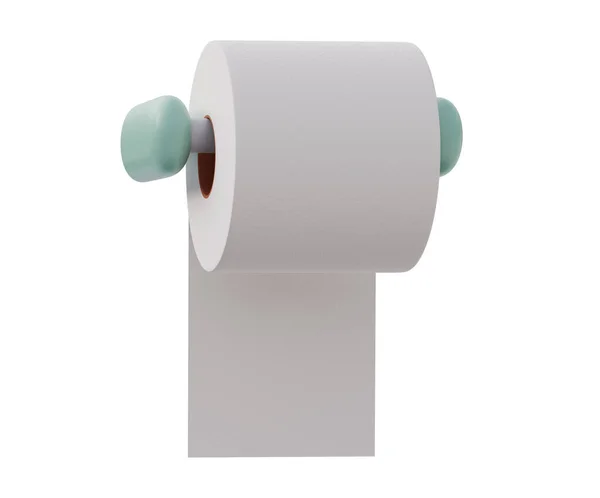 Rouleau Papier Toilette Sur Support Fixé Mur Rendu — Photo