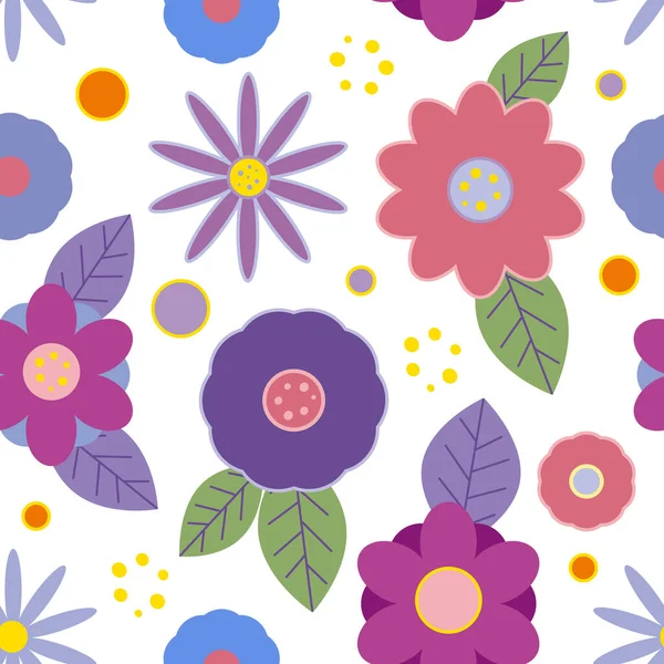 Patrón Sin Costuras Con Flores Decorativas Creativas Ideal Para Tela — Archivo Imágenes Vectoriales