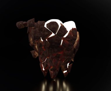 Diş plağı temizleme konsepti. 3d illüstrasyon