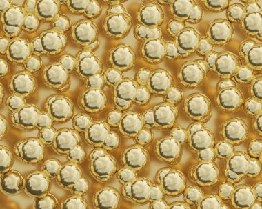 Altın küre. Altın parıltılı top. 3d hazırlayıcı