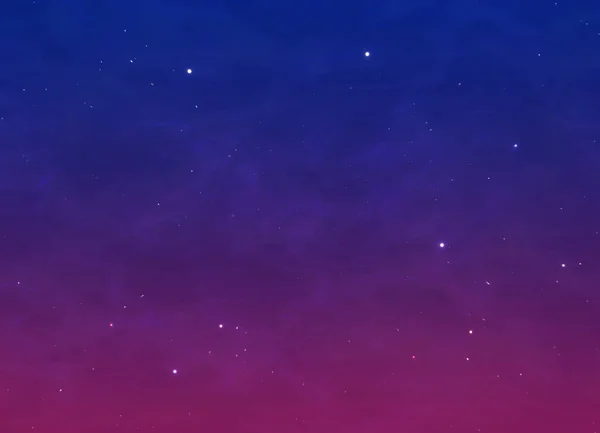 Ciel Bleu Violet Nocturne Avec Étoiles Rendu — Photo