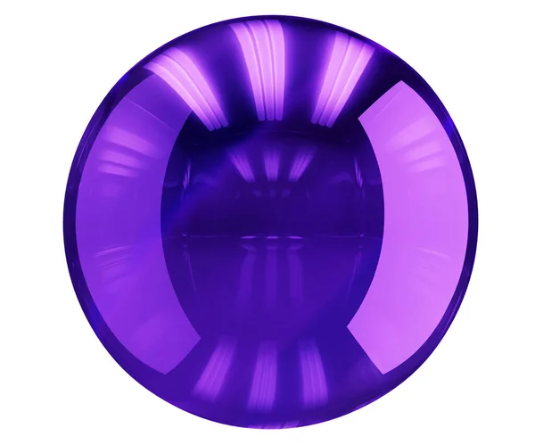有倒影的玻璃球 紫色的眼睛 3D渲染 — 图库照片