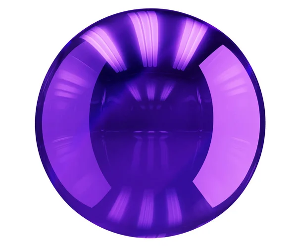 Una Sfera Vetro Con Riflesso Occhi Viola Rendering — Foto Stock