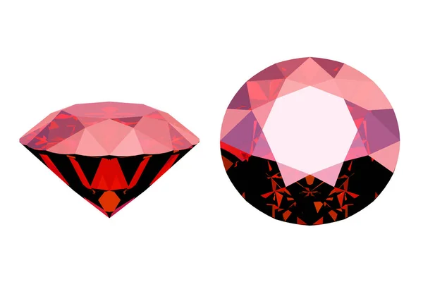 Rubinowy Kamień Szlachetny Czerwony Diament Renderowania — Zdjęcie stockowe