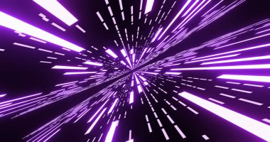 Soyut parlak neon çizgiler ve çizgiler. Geçmişe dönük fütüristik geçmiş. Uçan neon şeritli soyut bir arka plan. 3d illüstrasyon