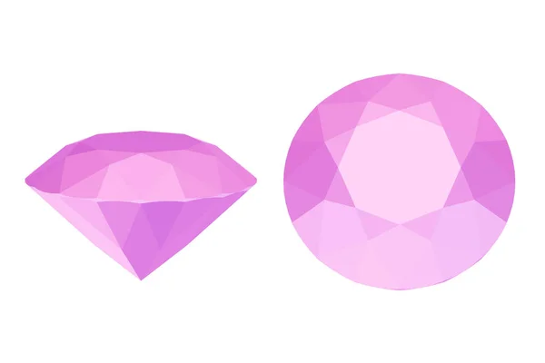 Pink Ruby Stone Precious Diamond Isolated White Render — Stock Photo, Image