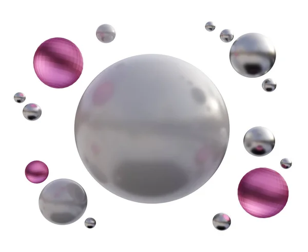 白地にガラスの真珠の玉 3Dレンダリング — ストック写真