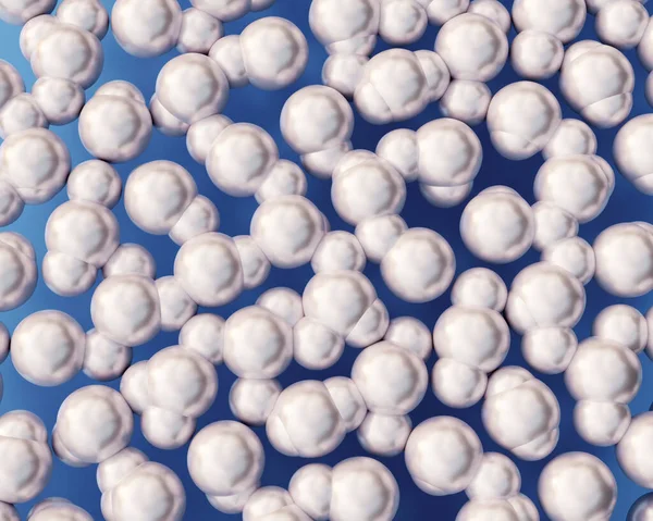 Moléculas Abstractas Plata Esferas Concepto Mercurio Renderizado —  Fotos de Stock