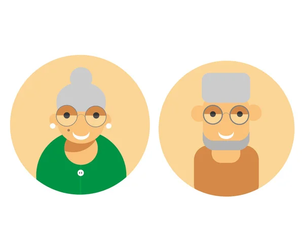 祖母和祖父的偶像 一对夫妇的老年人 矢量说明 — 图库矢量图片