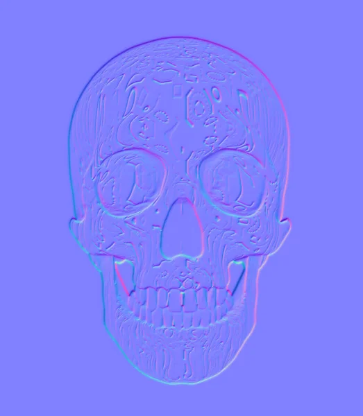 装飾頭蓋骨の通常の地図 コンピュータで生成された画像 3Dレンダリング — ストック写真