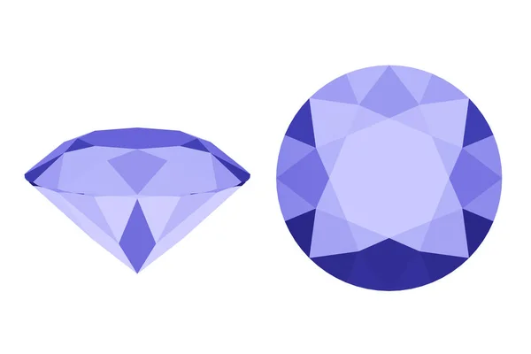 Blauw Briljant Kostbare Diamant Geïsoleerd Wit Illustratie — Stockfoto