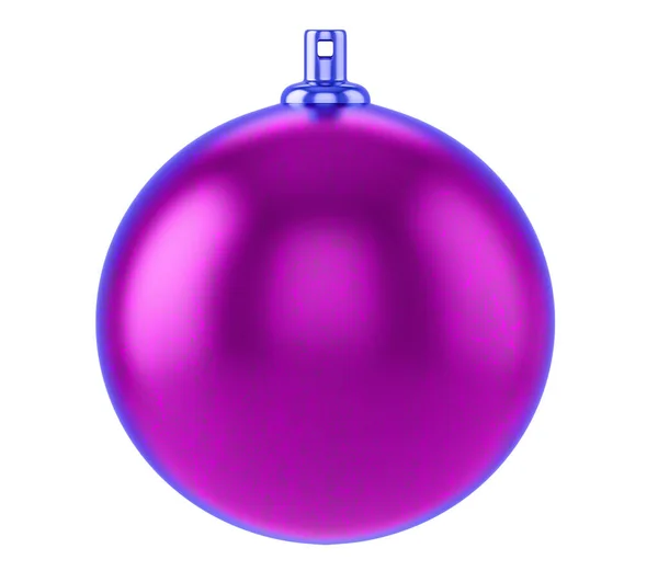 Purple Textured Christmas Ball Glass Christmas Tree Toy Isolated White — Stock Photo, Image