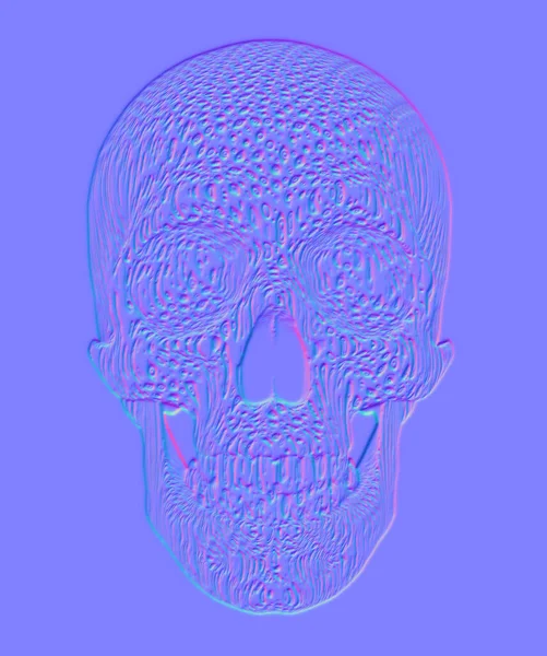 Normal Map Ornamented Skull Computer Generated Image Render — Stock Photo, Image