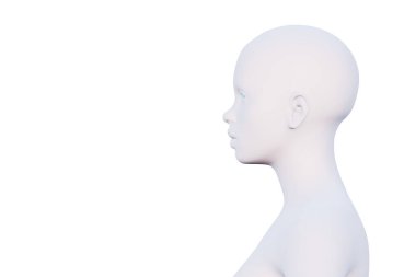 Profildeki en az kadın kafası beyaz, 3 boyutlu görüntüleme