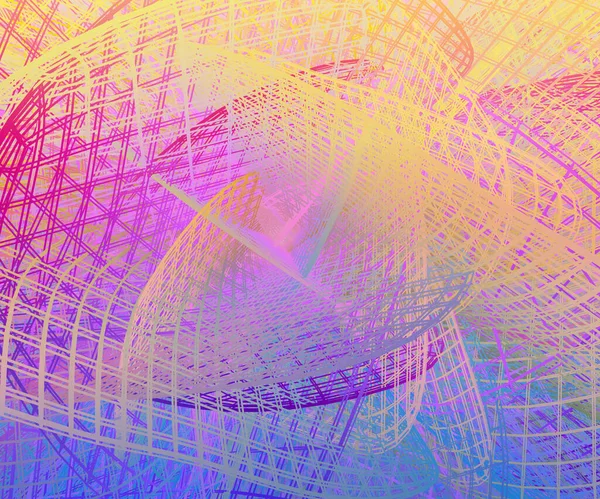 Multi Colored Mesh Grid Lines Render — Stock Photo, Image