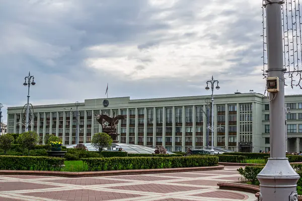 Minsk Belarus April 2017 Prospekt Nezavisimosti Independence Avenue Minsk — Stock Photo, Image
