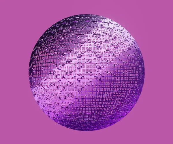 Abstract Mesh Sphere Pink Background Render — Stock Photo, Image